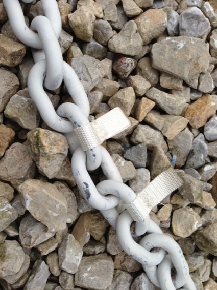 sewn onto the chain as well.