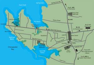 a little map of rock hall.  courtesy of rockhallmd.com