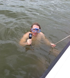 Me, ready to scrape barnacles