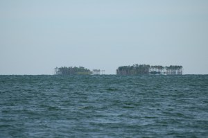 These are the little islands we had to go around before we could sail.  Silly.