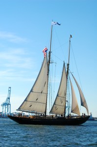 Sailing out of Norfolk.