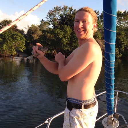 Jake and his first fish.