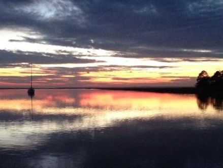 Journey at anchor in Wahoo River, GA.  Thanks s/v Colleen Mae for the pic!