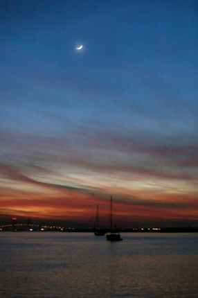 A nice anchorage after the set set.  St. Simon's Island, Georgia.