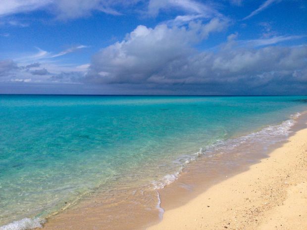 The beach. The only people there were us and our friends. It's incredible.