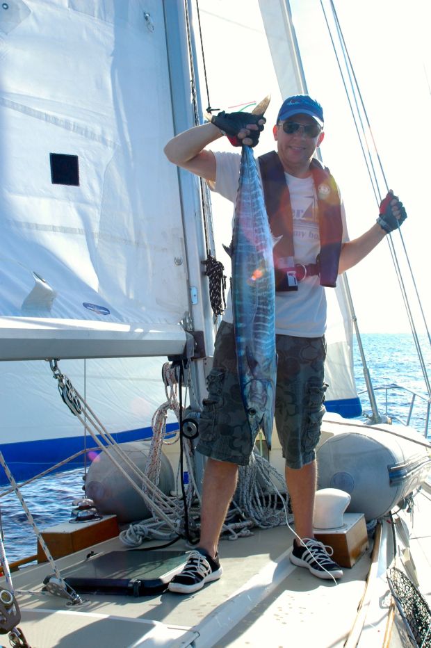 Jake and his ginormous Wahoo.  Once the fish was dead, I was able to photograph properly :)