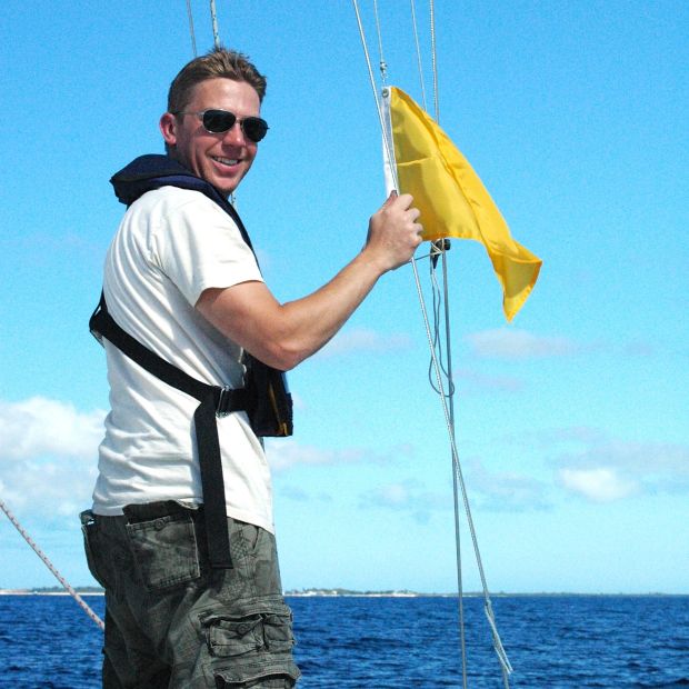 Jake raising the quarantine flag!