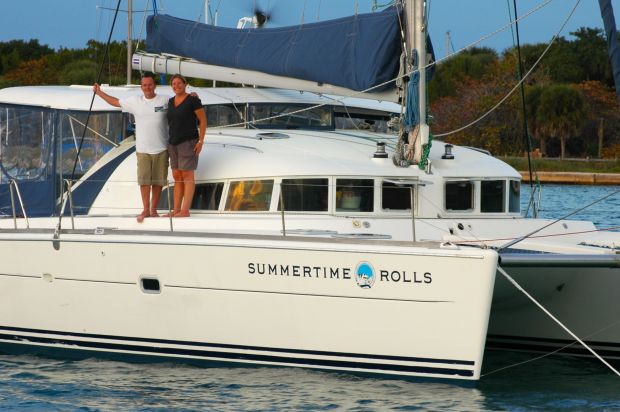 Rebecca and Brian of Summertime Rolls, also staged outside of No Name Harbor.