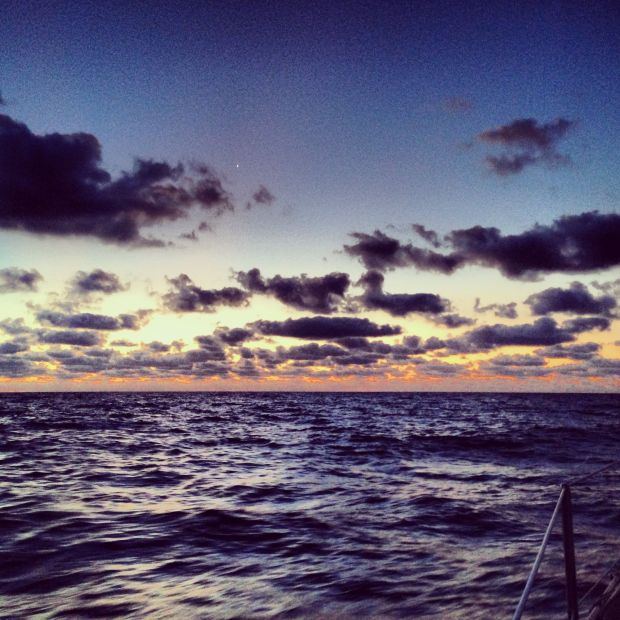 First light, already in the Gulf Stream.