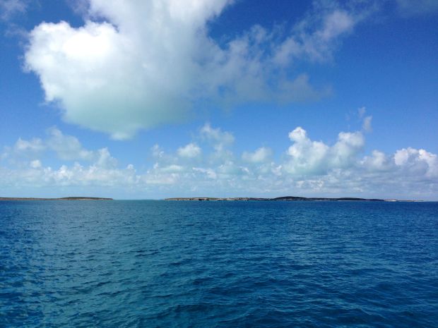 Leaving Alders Cay. Do you notice anything about the bottom of these clouds!?