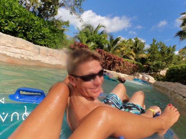 Us being lazy on the lazy river.