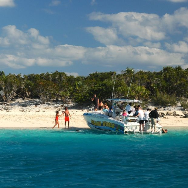 "Iguana Island" and the tourists.