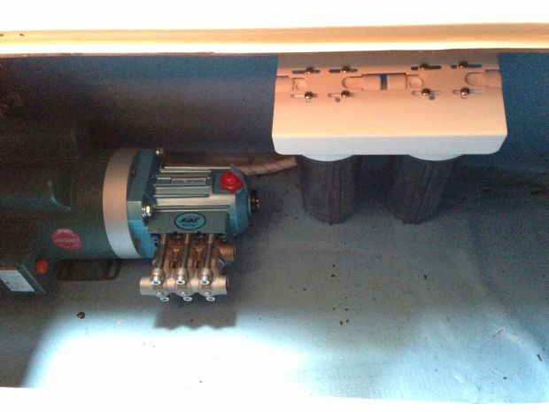 Watermaker motor, pump, and filter test fit