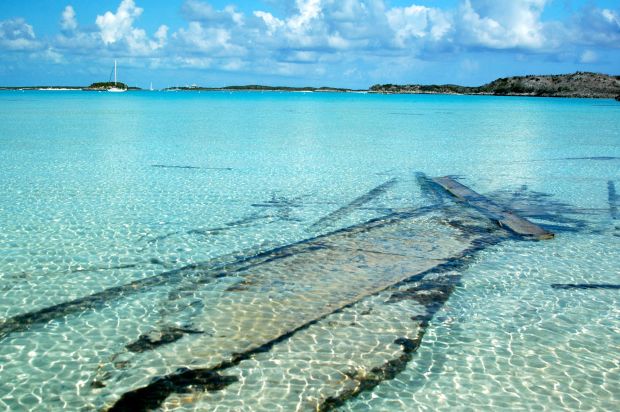 As sunken something at the beach near Beryl's Trail.