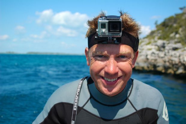 JR about to dive the Sea Aquarium with his GoPro!