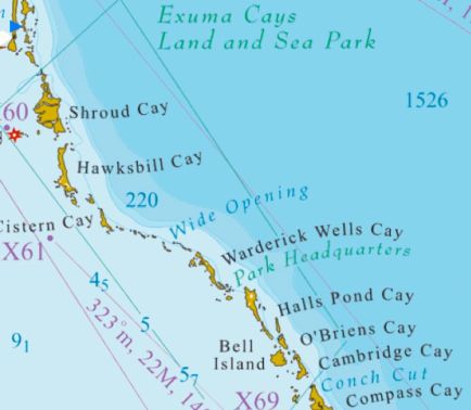 Map of the Exuma Cays Land and Sea Park!