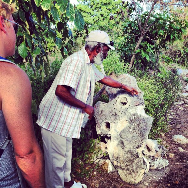 Willie giving us a tour of his driftwood garden.
