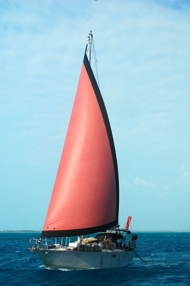 Here is Anthyllide and her beautiful tanbark sails!