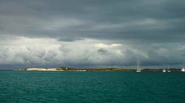 The cold front passing through Staniel Cay.