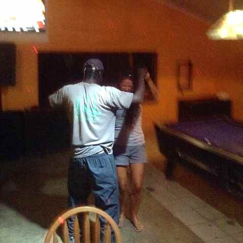 Dancin' with Murray :) Notice, no one else is on the dance floor...