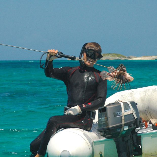 A pleased spear-fisherman!