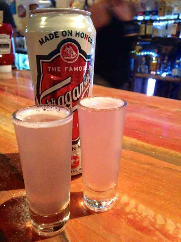 The Pelican in Fernandina Beach, FL gives folks at the downstairs bar free shots whenever a train rolls by. Amazingly great idea!