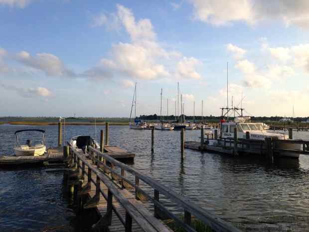 Southport's free dock.  Can you spot Journey?
