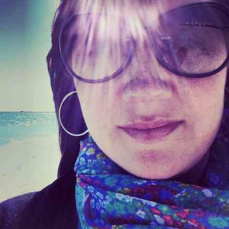 Rockin' the S&D hoops and a colorful scarf in South Beach ~ January 2014.