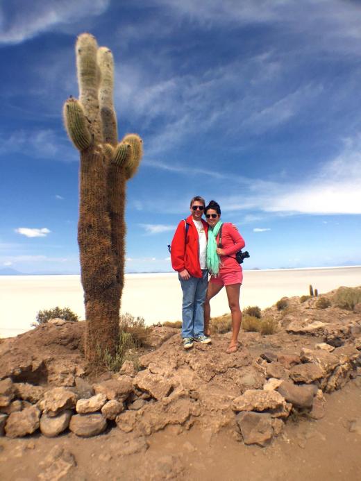Uyuni - The island of Incahuasi located in the middle of the salt flats.  Switch that salt for crystal blue water and your'e in the Bahamas, baby.